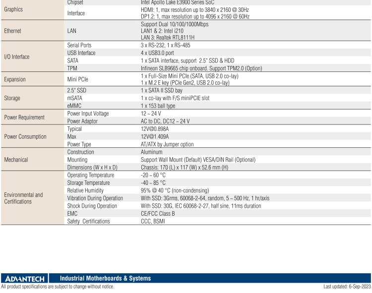 研華EPC-U2217 Intel Atom第六代Apollo Lake無(wú)風(fēng)扇嵌入式工控機(jī)，3LAN，板載eMMC，CANBUS