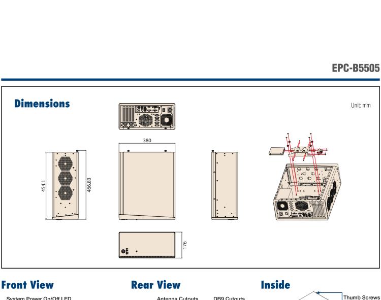 研華EPC-B5505 適配Intel? 第6/7代 Core ? i/Xeon E3系列處理器，搭載H110芯片組。標(biāo)準(zhǔn)4U上架，廣泛適用于各種行業(yè)。