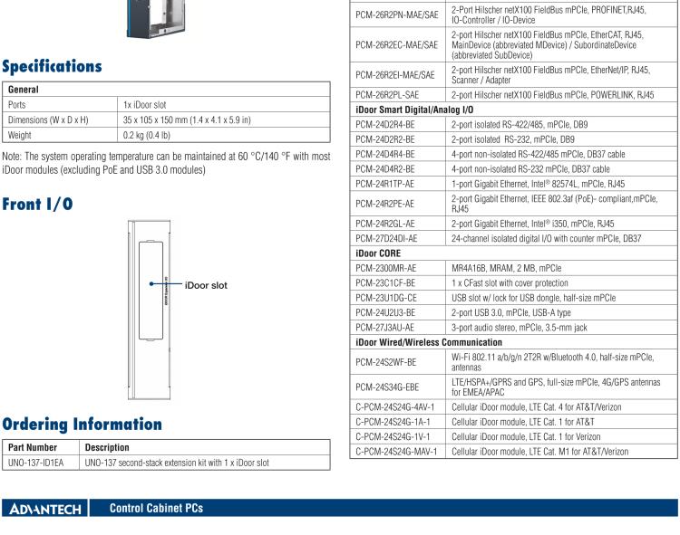 研華UNO-137 DIN導(dǎo)軌控制器，配備Intel?Atom?E3940 CPU、2個(gè)LAN、2個(gè)COM、3個(gè)USB 3.0、1個(gè)USB 2.0、2個(gè)DP 1.2、8個(gè)DI、8個(gè)DO、1個(gè)M.2、1個(gè)mPCIe、TPM 2.0