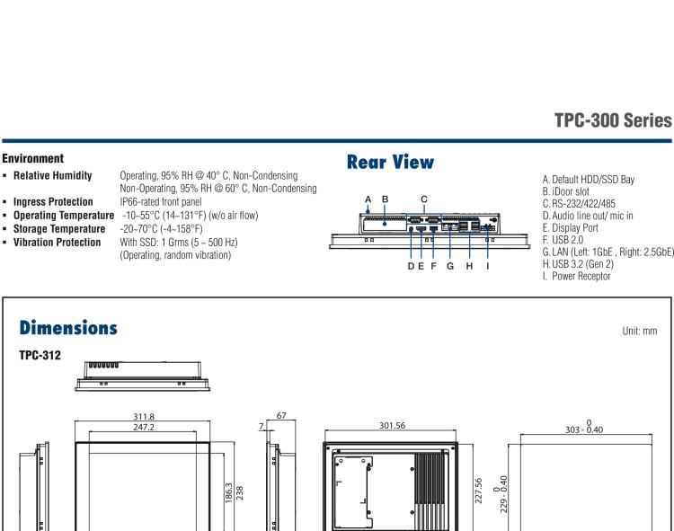 研華TPC-315 15英寸XGA TFT LED LCD觸摸屏電腦，搭載第八代Intel?Core? i3/ i5/ i7處理器，內(nèi)置8G DDR4 RAM