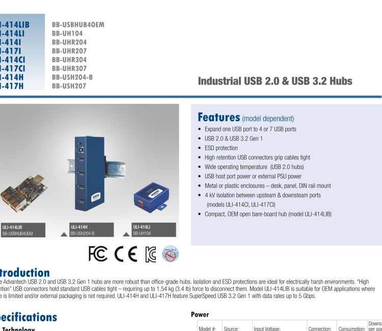 研華BB-USH207 ULI-417H 工業(yè)USB 3.0集線器，7端口，金屬外殼
